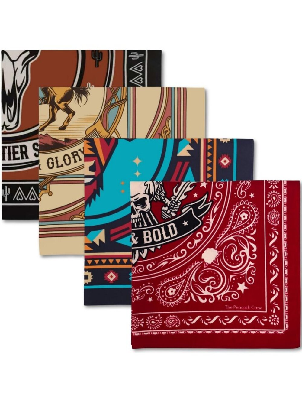 Stylish Cotton Bandana Set - 22x22 Inch Handkerchiefs for Men & Women, Variety